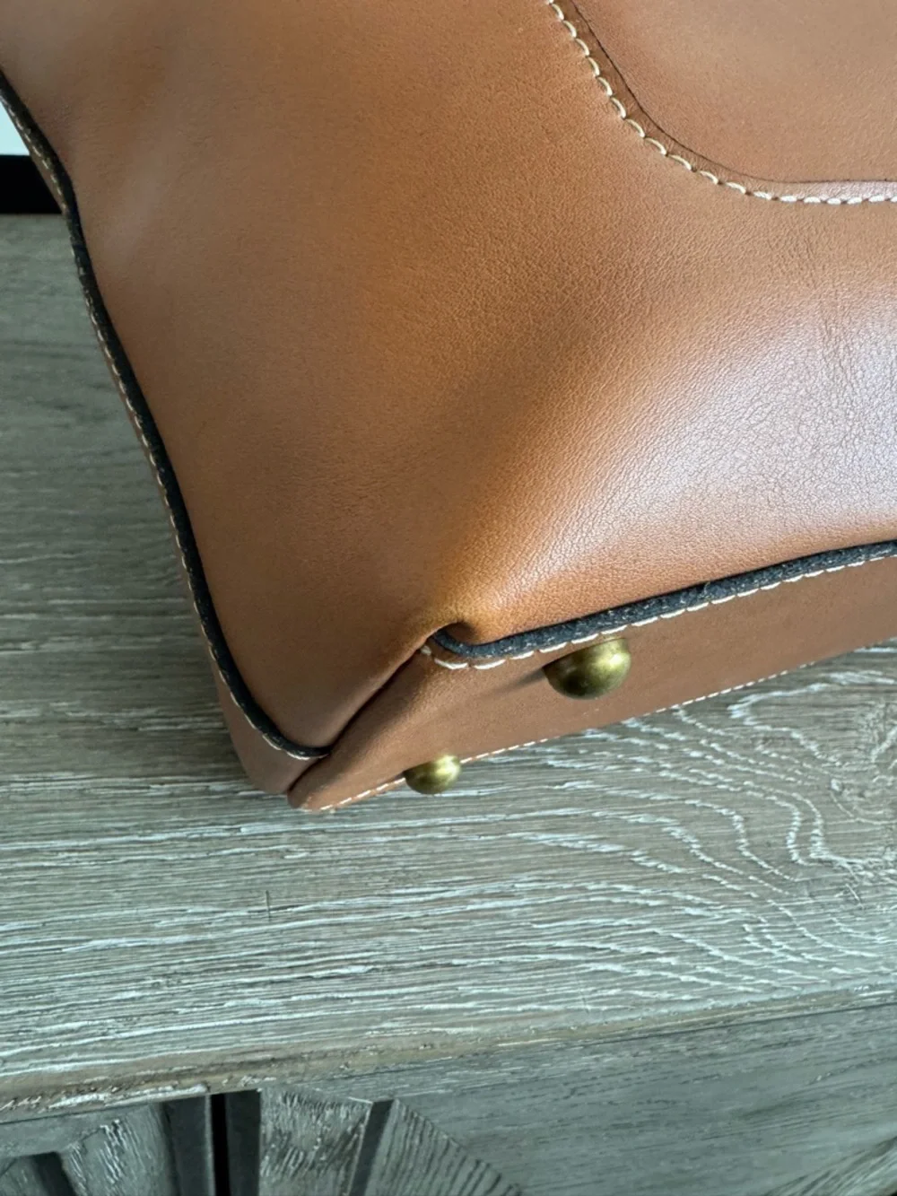 Patricia Nash Alanya Leather Tote Bag in Cognac Brown - Picture 14 of 15